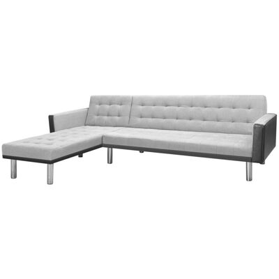 vidaXL Sofá-cama tecido com chaise longue 218x155x69cm preto cinzento