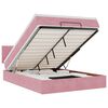 vidaXL Estrutura de cama otomana com colch&atilde;o 140x190 cm veludo rosa