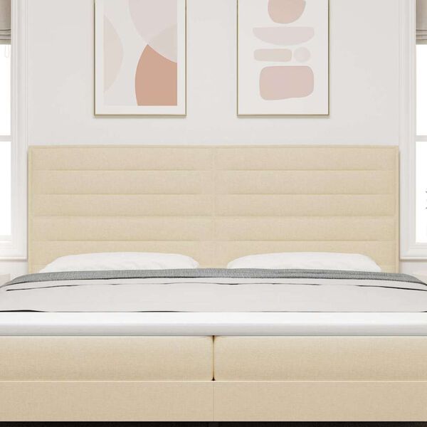 vidaXL Cabeceira com cabeceira Creme 200 cm Couro Sint&eacute;tico