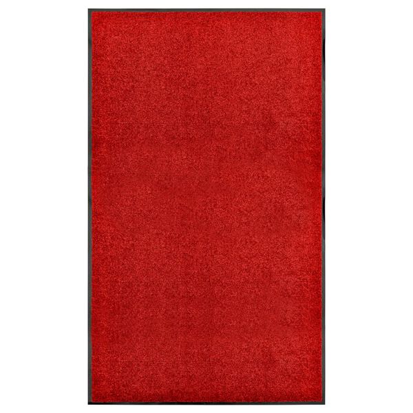 vidaXL Tapete de porta lavável 90x150 cm vermelho