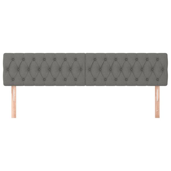 vidaXL Cabeceiras cinzento-escuro 200x7x78/88 cm tecido