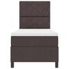 vidaXL Cama Box com colch&atilde;o com led Castanho escuro 80 x 200 cm tecido