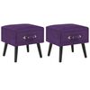 vidaXL Mesas-de-cabeceira 2 pcs 40x35x40 cm veludo roxo-escuro
