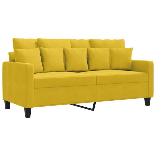 vidaXL Sof&aacute; de 2 lugares veludo 140 cm amarelo