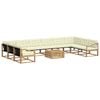 vidaXL Conjunto de Sof&aacute;s para Exterior 11 unid. Branco e Creme