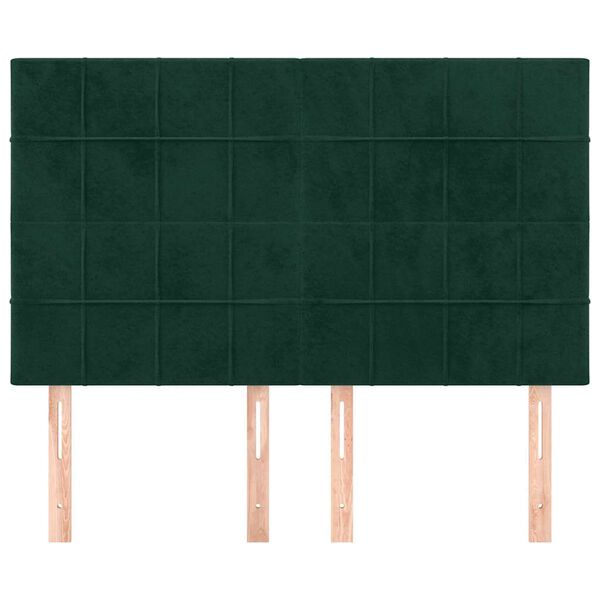 vidaXL Cabeceira Verde Escuro 144x5x118/128 cm Veludo