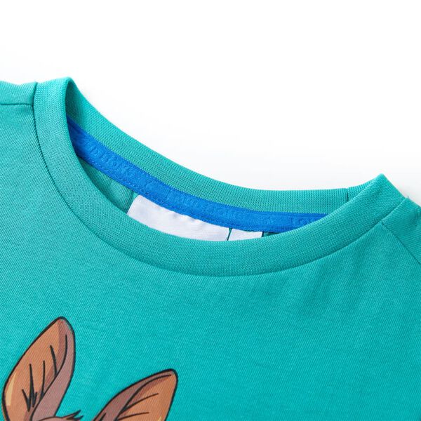 T-shirt infantil com mangas curtas menta-escuro 116
