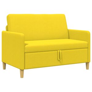 vidaXL Sofa com Armazenamento Amarelo Claro 122 x 78 x 87 cm Poli&eacute;ster