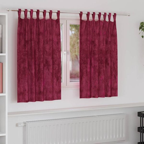 vidaXL Cortinas de Veludo 2 pcs Vinho Vermelho 140 x 140 cm Veludo