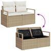 vidaXL Conjunto de Sof&aacute; de Jardim 9 pcs Bege Rattan Sint&eacute;tico