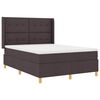 vidaXL Cama Box com colch&atilde;o Marrom Escuro 140 x 190 cm tecido