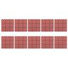 vidaXL Telha de Deck 10 pcs Vermelho 30,5 x 30,5 x 2,2 cm