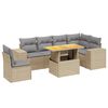 vidaXL 7 pcs conjunto de sof&aacute;s p/ jardim com almofad&otilde;es vime PE bege