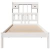 vidaXL Cama com estante sem colch&atilde;o 90x200 cm pinho maci&ccedil;o branco