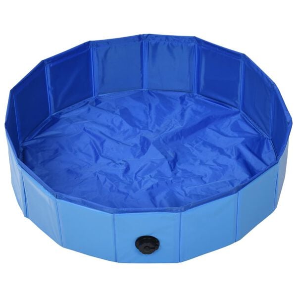 vidaXL Piscina para cães dobrável 80x20 cm PVC azul