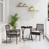 vidaXL Conjunto Bistro de Jardim 3 pcs Preto Rattan Sintético