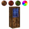 vidaXL Aparador com luzes LED 41x37x100 cm carvalho fumado