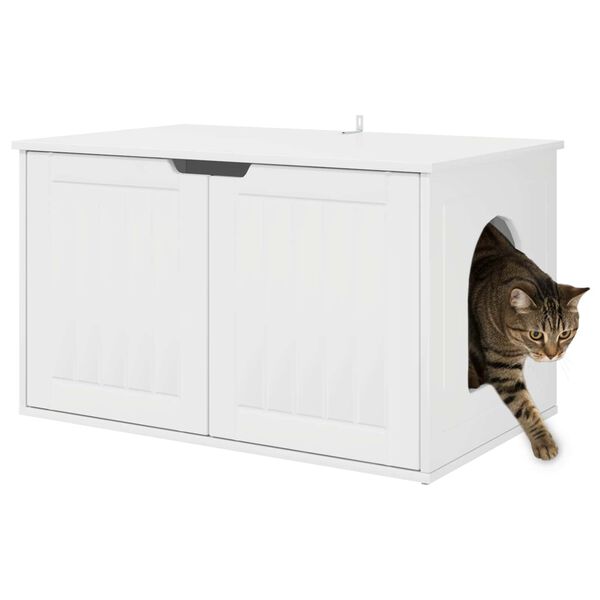 vidaXL Casa para Gatos Branco Brilhante 85 x 55 x 50,5 cm
