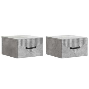 vidaXL Gabinete de Canto Montado na Parede 2 pcs Cinzento Cimento