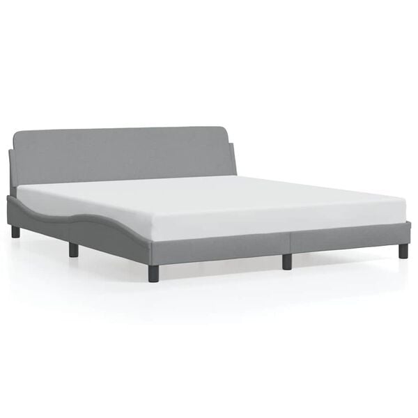 vidaXL Estrutura de cama Dover 180x200 cm tecido cinzento-claro