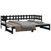 820736 vidaXL Sof&aacute;-cama de puxar 2x(90x200) cm pinho maci&ccedil;o preto