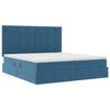 vidaXL Cama com Armazenamento Azul Escuro 200 x 200 cm Veludo