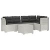 vidaXL Sof&aacute; de Jardim de 5 Pessoas com Almofadas Visual de Rattan PP