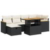 vidaXL 8 pcs conjunto sof&aacute;s de jardim com almofad&otilde;es vime PE preto