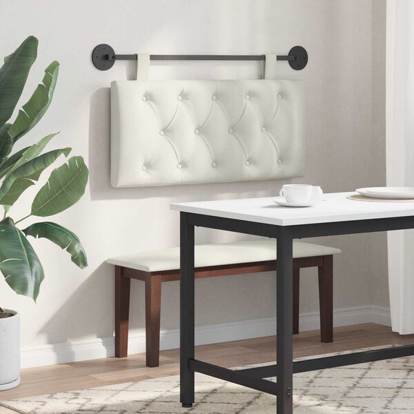 vidaXL Cabeceira Suspensa Creme 100 x 55 x 7 cm Veludo