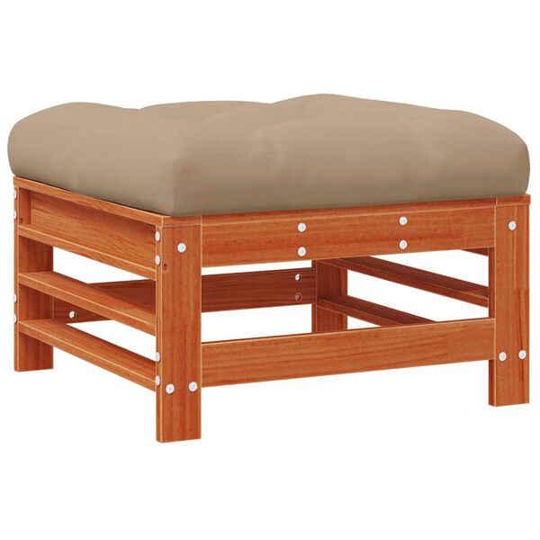 vidaXL Apoio para os p&eacute;s de jardim Madeira de pinho maci&ccedil;o