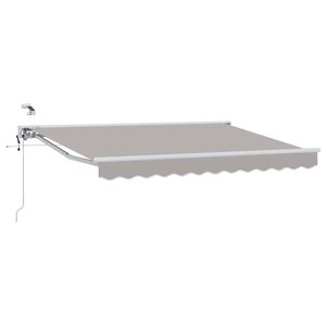 vidaXL Toldo Retr&aacute;til El&eacute;trico Cinza Claro e Branco 3 x 2,5 m