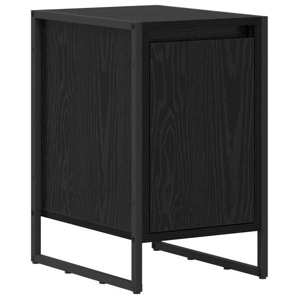 vidaXL Mesa-de-cabeceira Carvalho Preto 39,5 x 30 x 50 cm