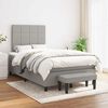 vidaXL Cama boxspring com colch&atilde;o 120x190 cm tecido cinzento-claro