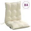 vidaXL Almofad&otilde;es cadeira encosto baixo 4 pcs tecido oxford creme