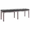 vidaXL Banco em linho e madeira maci&ccedil;a 150x40x48 cm cinzento-escuro
