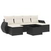 vidaXL 7 pcs conjunto de sof&aacute;s p/ jardim c/ almofad&otilde;es vime PE preto