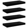 vidaXL Prateleiras de parede suspensas 4 pcs 50x23x3,8cm MDF preto