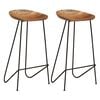 vidaXL Bancos de bar 2 pcs madeira de ac&aacute;cia maci&ccedil;a