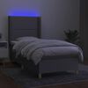 vidaXL Cama box spring c/ colch&atilde;o e LED 80x200 cm tecido cinza-claro