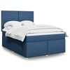 vidaXL Cama com molas/colch&atilde;o 140x190 cm tecido azul