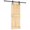 vidaXL Porta Deslizante Natural e Preto 80 x 210 cm