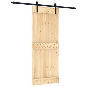 vidaXL Porta Deslizante Natural e Preto 80 x 210 cm
