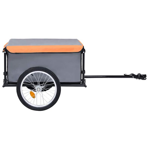 vidaXL Reboque de carga para bicicleta 65 kg cinzento e laranja