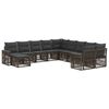 vidaXL Conjunto de Sof&aacute; de Jardim 11 unid. Cinza e Cinza Escuro