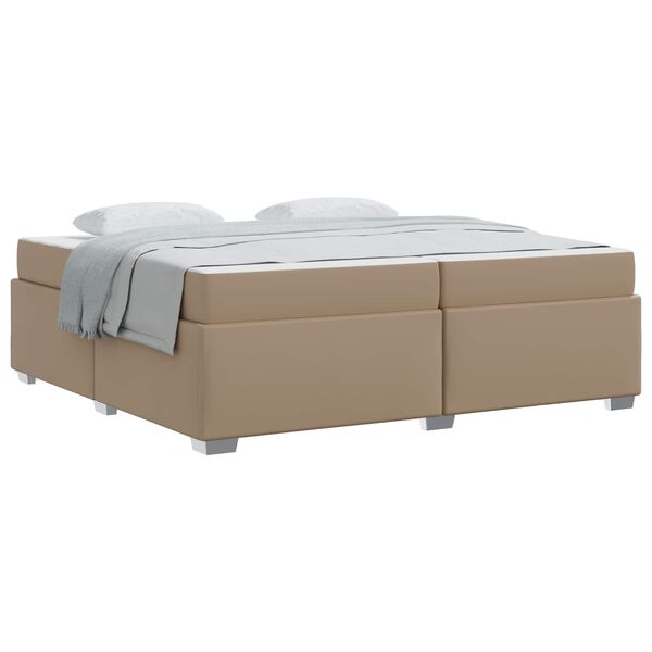 vidaXL Estrutura da Cama com colch&atilde;o Cappuccino 200 x 200 cm tecido