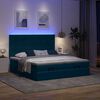 vidaXL Cama otomana com colch&otilde;es/LEDs 200x200 cm veludo azul-escuro