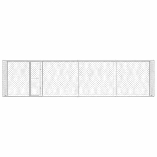 vidaXL Jaula para c&atilde;o Prateado 800 x 200 x 200 cm A&ccedil;o Galvanizado
