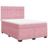 vidaXL Cama com molas/colch&atilde;o 140x200 cm veludo rosa