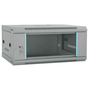 vidaXL Arm&aacute;rio de Rede com armazenamento Cinzeto 60 x 35 x 28 cm A&ccedil;o
