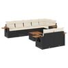 vidaXL 9 pcs conjunto de sof&aacute;s p/ jardim c/ almofad&otilde;es vime PE preto